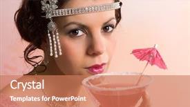  Presentation with 1920s - Presentation theme having beautiful young vintage 1920s woman background and a coral colored foreground