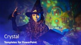  Presentation with black magic - Presentation having beautiful-young-witch background and a  colored foreground
