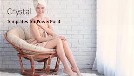  Presentation with home - Slide deck with beautiful-young-woman-after-shower background and a lemonade colored foreground