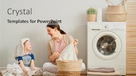  Presentation with woman child - Colorful slides enhanced with beautiful-young-woman-and-child backdrop and a light gray colored foreground