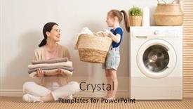  Presentation with woman child - Presentation with beautiful-young-woman-and-child background and a coral colored foreground