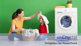  Presentation with woman child - Colorful presentation enhanced with beautiful-young-woman-and-child backdrop and a light blue colored foreground