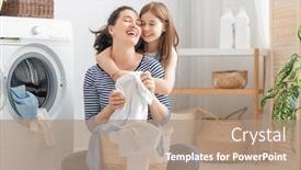  Presentation with woman child - Audience pleasing slide deck consisting of beautiful-young-woman-and-child backdrop and a coral colored foreground