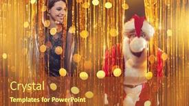  Presentation with shiny gold - Presentation design consisting of beautiful-young-woman-and-handsome background and a red colored foreground