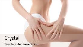  Presentation with woman body - Presentation theme with beautiful young woman body background and a soft green colored foreground