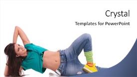  Presentation with dance beautiful couple dancing ballroom - PPT theme having beautiful young woman dancer laying background and a  colored foreground