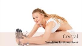  Presentation with fitness - Colorful presentation theme enhanced with beautiful-young-woman-doing-fitness backdrop and a lemonade colored foreground