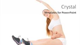  Presentation with fitness - Beautiful presentation theme featuring beautiful-young-woman-doing-fitness backdrop and a sky blue colored foreground