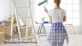  Presentation with wall - Cool new presentation with beautiful-young-woman-doing-wall backdrop and a mint green colored foreground