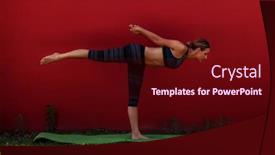  Presentation with warrior woman - Amazing PPT theme having beautiful-young-woman-doing-yoga backdrop and a wine colored foreground
