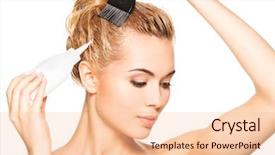  Presentation with dyes - PPT layouts enhanced with beautiful young woman dyes her background and a lemonade colored foreground