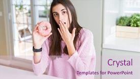  Presentation with abstract beautiful black pink glitter - Cool new presentation theme with beautiful young woman eating pink backdrop and a  colored foreground