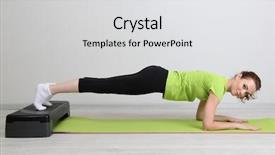  Presentation with exercise mat - Amazing slides having beautiful young woman exercises backdrop and a  colored foreground