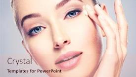  Presentation with skin health - Slide set with beautiful-young-woman-gets-cream background and a lemonade colored foreground