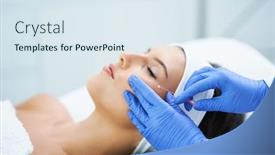  Presentation with beauty salon - Presentation design enhanced with beautiful-young-woman-getting-polydioxanone background and a sky blue colored foreground