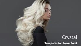  Presentation with wrinkles gray hair - PPT theme with beautiful-young-woman-gorgeous-blonde background and a dark gray colored foreground