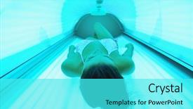  Presentation with beautiful skin - Presentation theme with beautiful young woman have tanning background and a  colored foreground