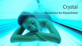  Presentation with beautiful skin and beach - Presentation featuring beautiful young woman have tanning background and a white colored foreground