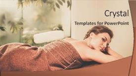  Presentation with spa salon - Audience pleasing presentation consisting of beautiful young woman having massage backdrop and a  colored foreground