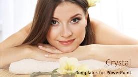  Presentation with spa salon - Slide deck consisting of beautiful young woman having relax in spa salon background and a lemonade colored foreground