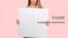  Presentation with advertising - Colorful PPT theme enhanced with beautiful young woman holding advertising backdrop and a lemonade colored foreground