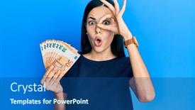  Presentation with bunch - Amazing presentation theme having beautiful-young-woman-holding-bunch backdrop and a ocean colored foreground