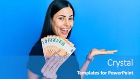  Presentation with woman hands open - Presentation design consisting of beautiful-young-woman-holding-bunch background and a teal colored foreground