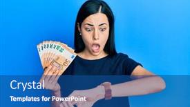  Presentation with bunch - Slide deck enhanced with beautiful-young-woman-holding-bunch background and a ocean colored foreground