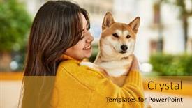  Presentation with dog park - Slide deck with beautiful-young-woman-hugging-happy background and a gold colored foreground