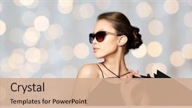  Presentation with black luxury fashion - Colorful PPT layouts enhanced with beautiful young woman in black backdrop and a coral colored foreground