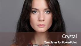  Presentation with beautiful young woman getting face - Presentation theme having beautiful young woman in gray background and a  colored foreground