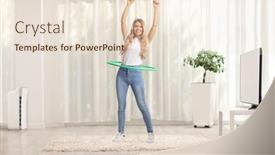  Presentation with spinning - Presentation theme consisting of beautiful-young-woman-in-jeans background and a lemonade colored foreground