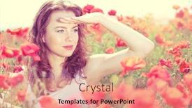  Presentation with poppy - Presentation consisting of beautiful-young-woman-in-poppy and a  colored foreground