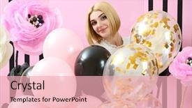  Presentation with room - Audience pleasing PPT layouts consisting of beautiful young woman in room backdrop and a lemonade colored foreground