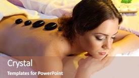  Presentation with spa salon - Audience pleasing theme consisting of beautiful young woman in spa backdrop and a  colored foreground