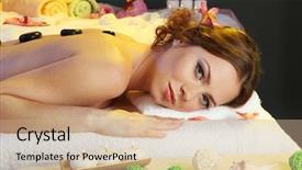  Presentation with salon and spa - Amazing slides having beautiful young woman in spa backdrop and a  colored foreground