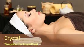 Presentation with spa salon - PPT layouts having beautiful-young-woman-in-spa background and a tawny brown colored foreground