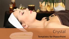  Presentation with spa salon - PPT layouts consisting of beautiful-young-woman-in-spa background and a coral colored foreground
