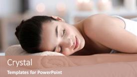 Presentation with spa salon - Audience pleasing PPT layouts consisting of beautiful-young-woman-in-spa backdrop and a coral colored foreground
