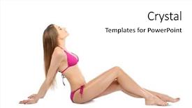  Presentation with condolence white wax candle - Theme featuring beautiful young woman in swimsuit background and a white colored foreground