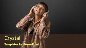  Presentation with bob hairstyle - Presentation theme featuring beautiful-young-woman-in-white and a tawny brown colored foreground