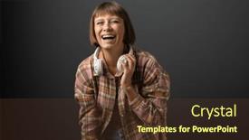  Presentation with bob hairstyle - Presentation theme having beautiful-young-woman-in-white background and a tawny brown colored foreground