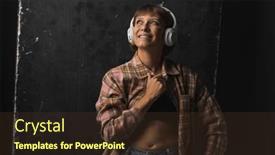  Presentation with dance music - PPT layouts featuring beautiful-young-woman-in-white and a tawny brown colored foreground