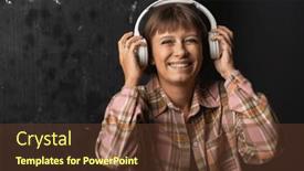  Presentation with bob hairstyle - PPT layouts with beautiful-young-woman-in-white and a tawny brown colored foreground