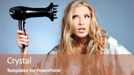  Presentation with dry - Slides featuring beautiful young woman is blowing background and a coral colored foreground