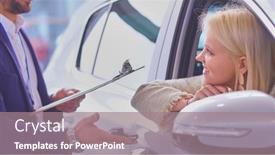  Presentation with car key - Slide set enhanced with beautiful-young-woman-is-getting background and a coral colored foreground