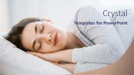  Presentation with sleeping - PPT layouts consisting of beautiful-young-woman-is-sleeping background and a sky blue colored foreground