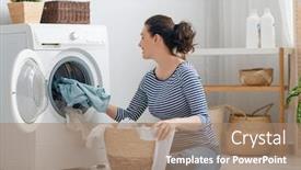  Presentation with beautiful black women smiling - Colorful PPT theme enhanced with beautiful-young-woman-is-smiling backdrop and a coral colored foreground