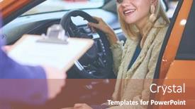  Presentation with dealership - Slide deck enhanced with beautiful-young-woman-is-talking background and a coral colored foreground