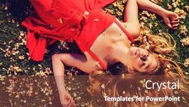  Presentation with grass - Presentation with beautiful-young-woman-lying background and a tawny brown colored foreground